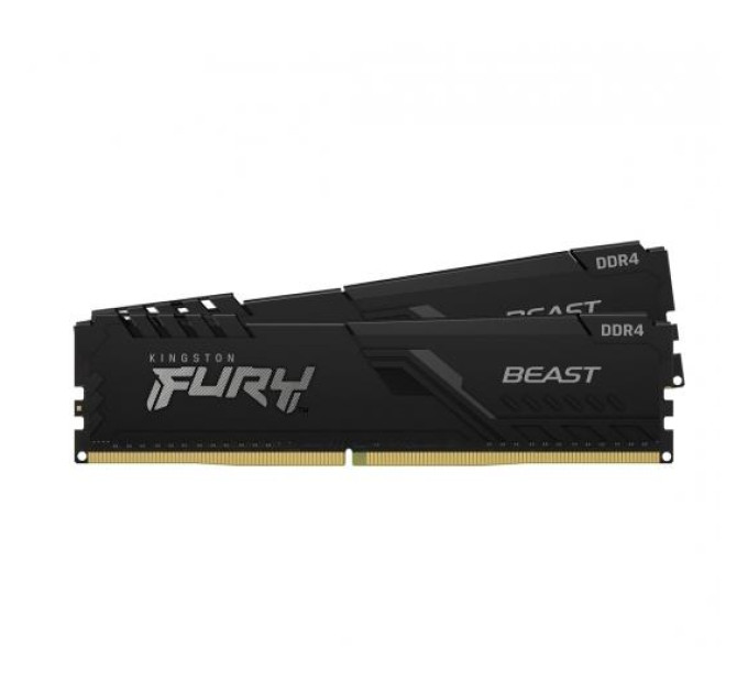 Kingston Fury (ex.HyperX) Модуль пам'яті для комп'ютера DDR4 16GB (2x8GB) 3200 MHz Fury Beast Black Kingston Fury (ex.HyperX) (KF432C16BBK2/16)