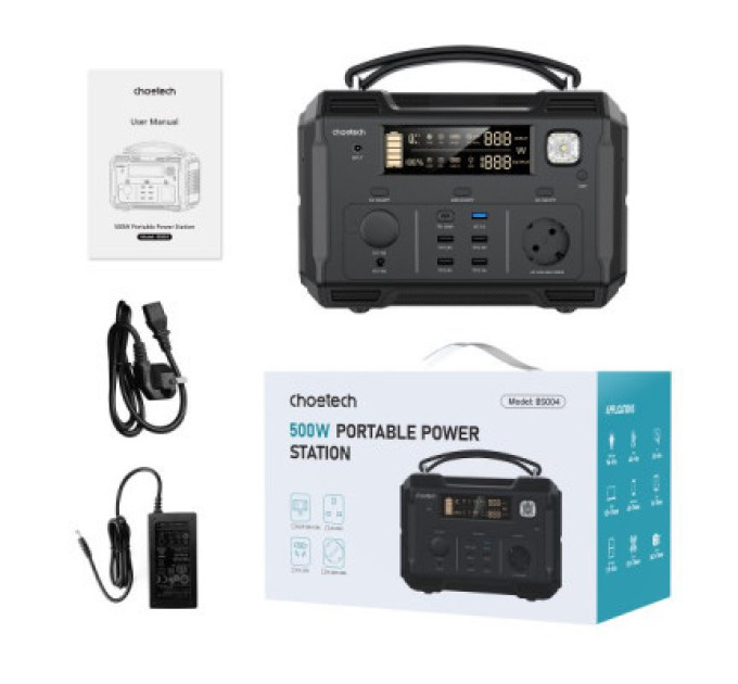 Choetech Зарядна станція Choetech BS004-EU-BK, 500W (BS004-EU-BK)