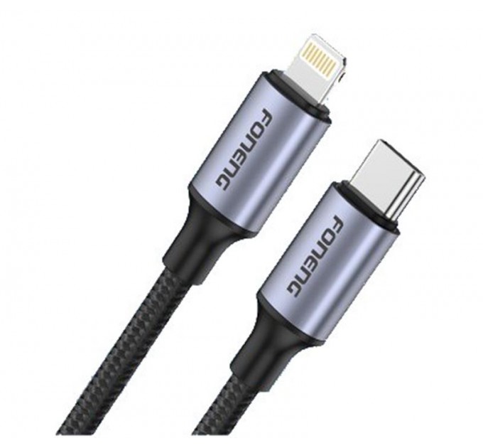 Foneng Кабель Foneng X95 Metal Head Braided Cable USB-C - Lightning PD20W, 1.2 м, Black (X95-CA-TCIP)