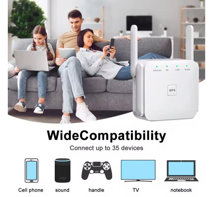 Fenvi Точка доступу Fenvi FWD-R1208U Wi-Fi Repeater Booster 2.4G/5GHz