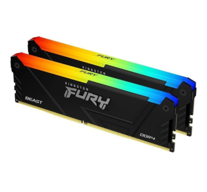 Kingston Fury (ex.HyperX) Модуль пам'яті для комп'ютера DDR4 32GB (2x16GB) 3200 MHz Beast RGB Kingston Fury (ex.HyperX) (KF432C16BB12AK2/32)