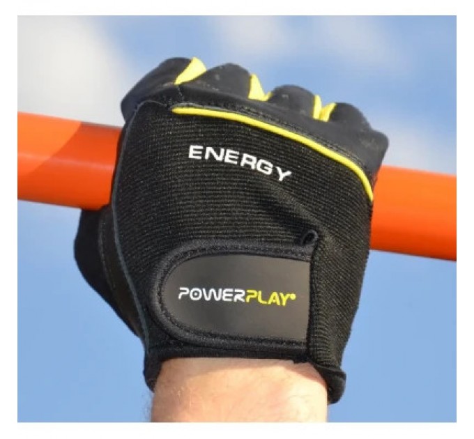 PowerPlay Рукавички для фітнесу PowerPlay 9058 Energy чорно-жовті M (PP_9058_M_Energy)