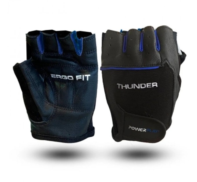 PowerPlay Рукавички для фітнесу PowerPlay 9058 Thunder чорно-сині M (PP_9058_M_Thunder)