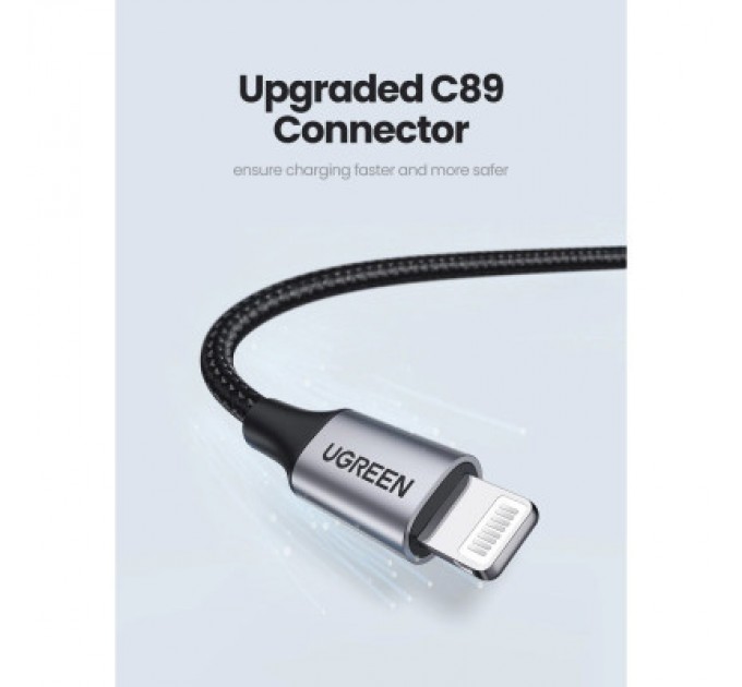 Ugreen Дата кабель USB 2.0 AM to Lightning 2.0m US199 2.4A Black Ugreen (60158)