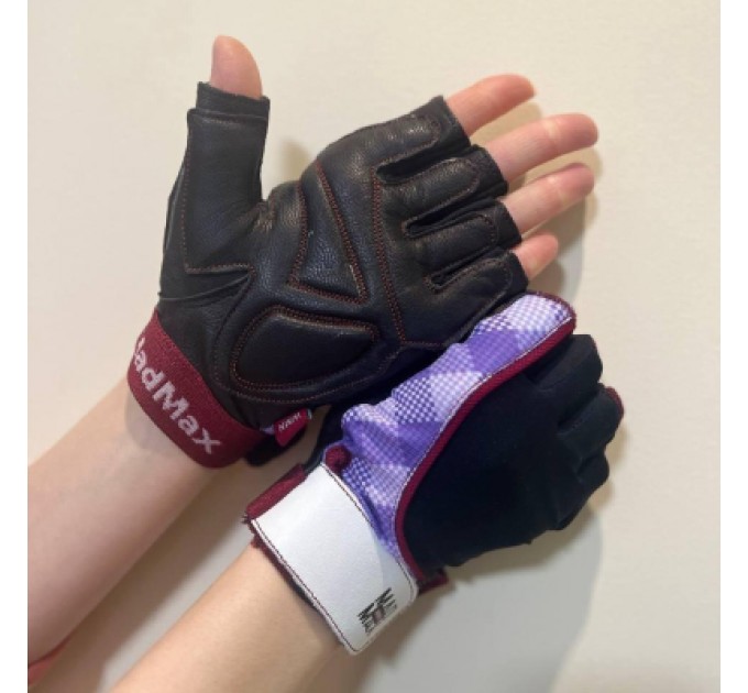 MadMax Рукавички для фітнесу MadMax MFG-911 Nine-eleven Black/perpito L (MFG-911-PEP_L)