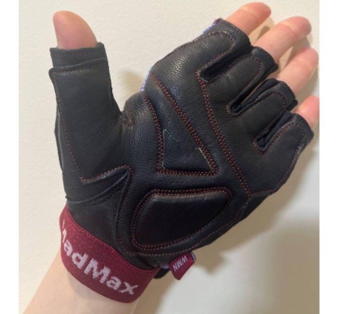 MadMax Рукавички для фітнесу MadMax MFG-911 Nine-eleven Black/perpito L (MFG-911-PEP_L)