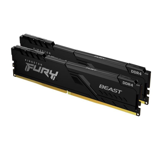 Kingston Fury (ex.HyperX) Модуль пам'яті для комп'ютера DDR5 16GB (2x8GB) 5200 MHz FURY Beast Black Kingston Fury (ex.HyperX) (KF552C40BBK2-16)