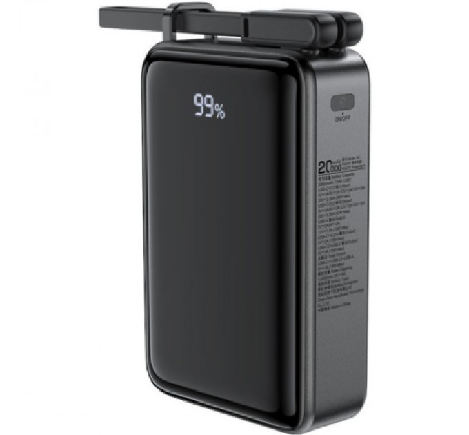 Acefast Батарея універсальна Acefast 20000mAh 67W PD/3.0, 20В/3.35A Type-C, USB-A, with cable, Li-ion M4 Black (6974316282723)