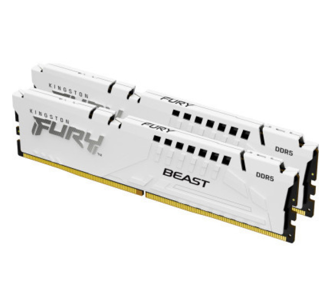 Kingston Fury (ex.HyperX) Модуль пам'яті для комп'ютера DDR5 64GB (2x32GB) 5200 MHz FURY Beast White Kingston Fury (ex.HyperX) (KF552C40BWK2-64)