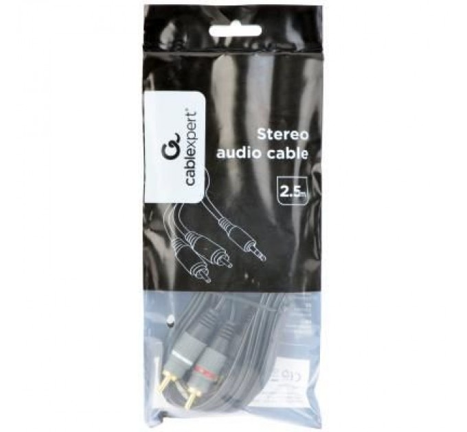 Cablexpert Кабель мультимедійний Jack 3.5mm to 2хRCA 2.5m Cablexpert (CCA-352-2.5M)