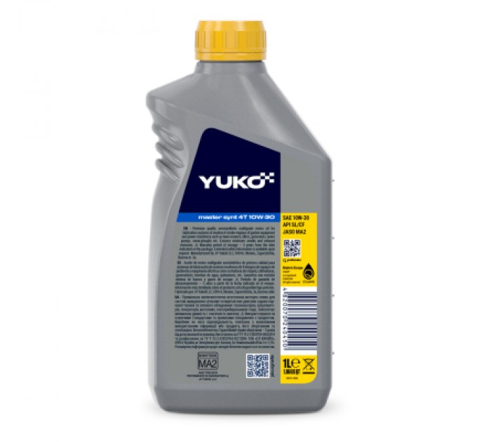 Yuko Моторна олива Yuko MASTER SYNT 4T 10-30 1л (4820070240450)