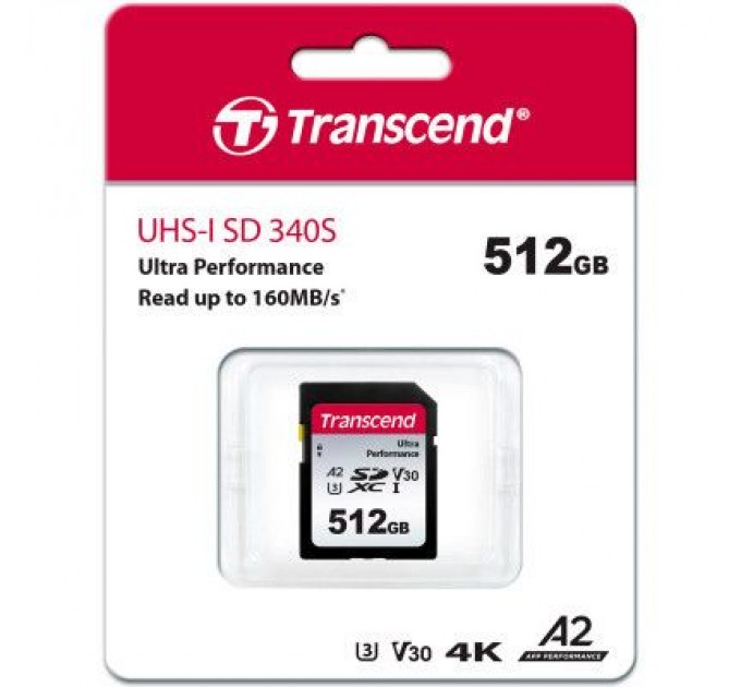 Transcend Карта пам'яті Transcend 512GB SD class 10 UHS-I U3 4K (TS512GSDC340S)