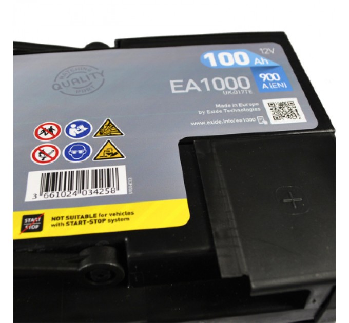 EXIDE Акумулятор автомобільний EXIDE PREMIUM 100A (EA1000)