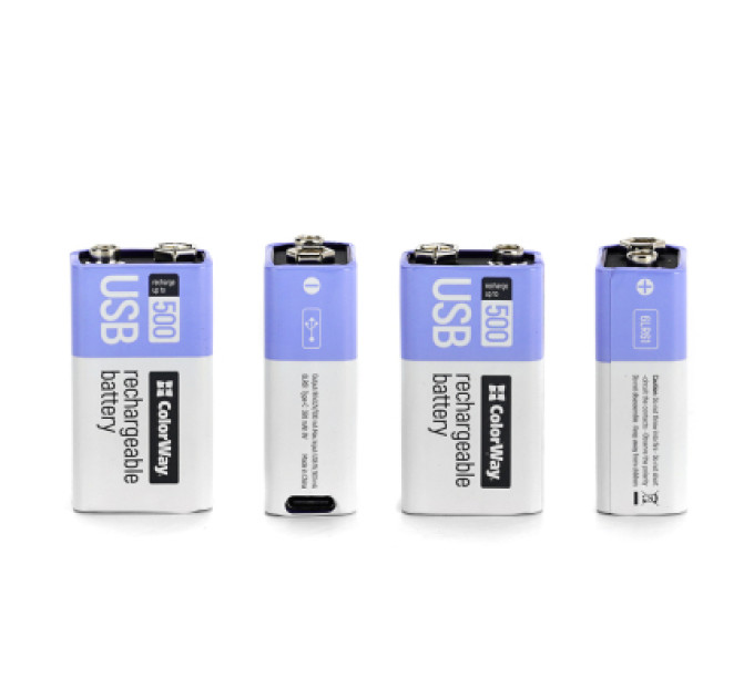 ColorWay Акумулятор Крона USB-С 390 mAh 9V (Li-Polymer) ColorWay (CW-UB9V-06)