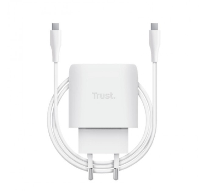 Trust Зарядний пристрій Trust USB-C 45W GaN PD/PPS white (25522_TRUST)