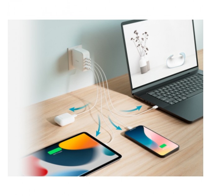 D-Link Зарядний пристрій D-Link 3xUSB-C + 1xUSB-A 100W GaN white (DCP-101)