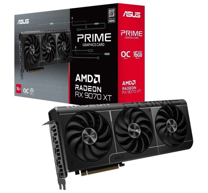 ASUS Відеокарта ASUS Radeon RX 9070 XT 16Gb PRIME OC (PRIME-RX9070XT-O16G)