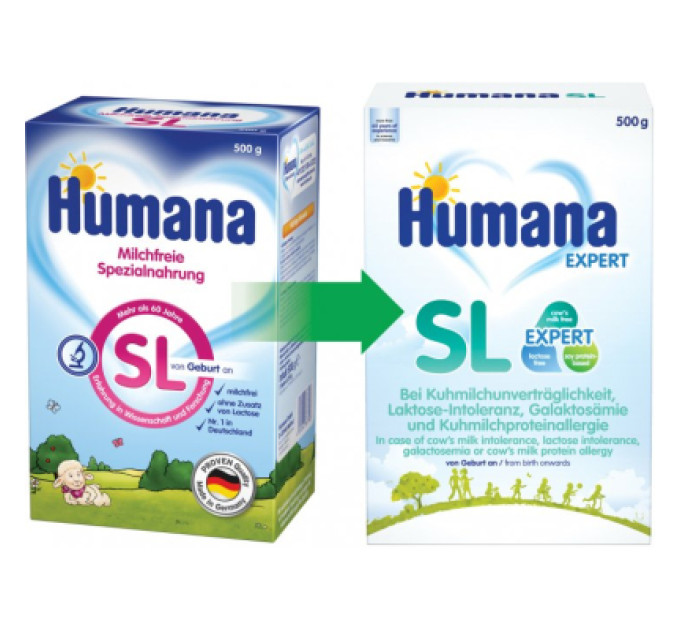 Humana Дитяча суміш Humana SL Expert безлактозна з народження 500 г (4031244720559)