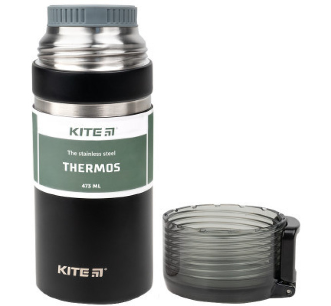 Kite Поїльник-непроливайка Kite термос 473 мл, чорний (K21-320-03)