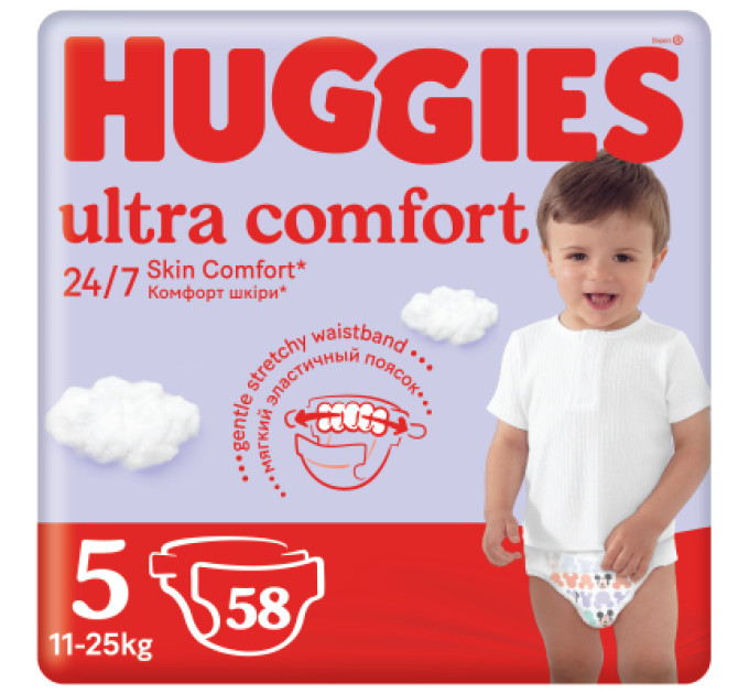 Huggies Підгузки Huggies Ultra Comfort 5 (12-22 кг) Mega 58 шт (5029053548784)