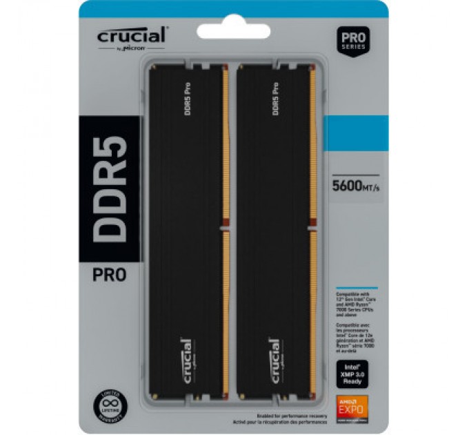 Micron Модуль пам'яті для комп'ютера DDR5 64GB (2x32GB) 5600 MHz Pro Micron (CP2K32G56C46U5)