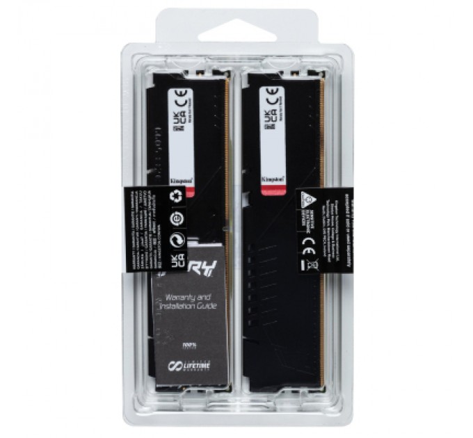 Kingston Fury (ex.HyperX) Модуль пам'яті для комп'ютера DDR5 32GB (2x16GB) 6800 MHz Beast Black EXPO Kingston Fury (ex.HyperX) (KF568C34BBEK2-32)