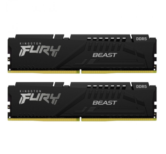 Kingston Fury (ex.HyperX) Модуль пам'яті для комп'ютера DDR5 32GB (2x16GB) 6800 MHz Beast Black EXPO Kingston Fury (ex.HyperX) (KF568C34BBEK2-32)