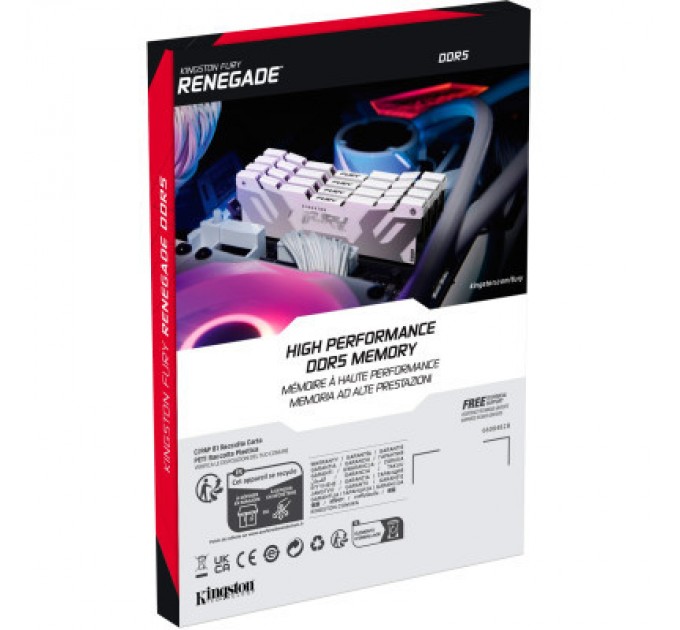 Kingston Fury (ex.HyperX) Модуль пам'яті для комп'ютера DDR5 64GB (2x32GB) 6400 MHz Renegade White XMP Kingston Fury (ex.HyperX) (KF564C32RWK2-64)