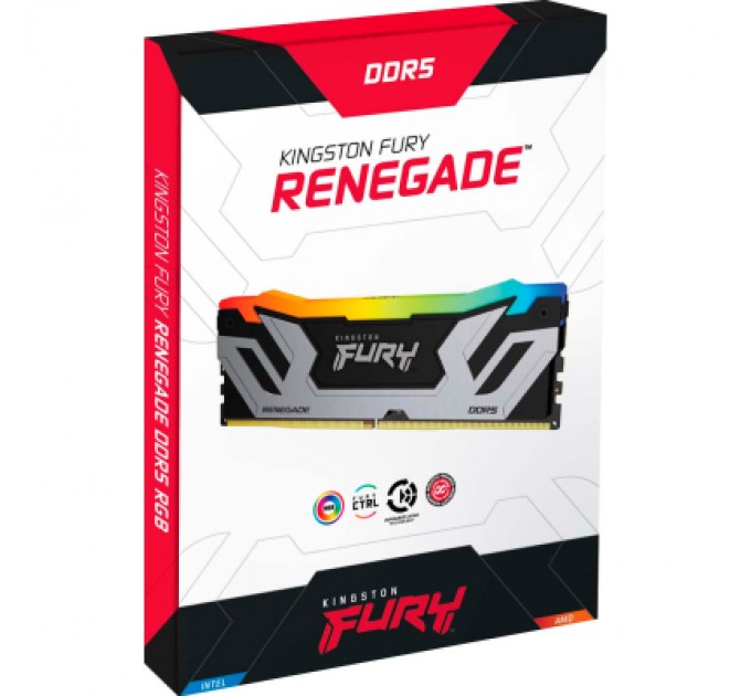 Kingston Fury (ex.HyperX) Модуль пам'яті для комп'ютера DDR5 48GB 8400 MHz Renegade RGB Silver XMP Kingston Fury (ex.HyperX) (KF584CU40RSAK2-48)