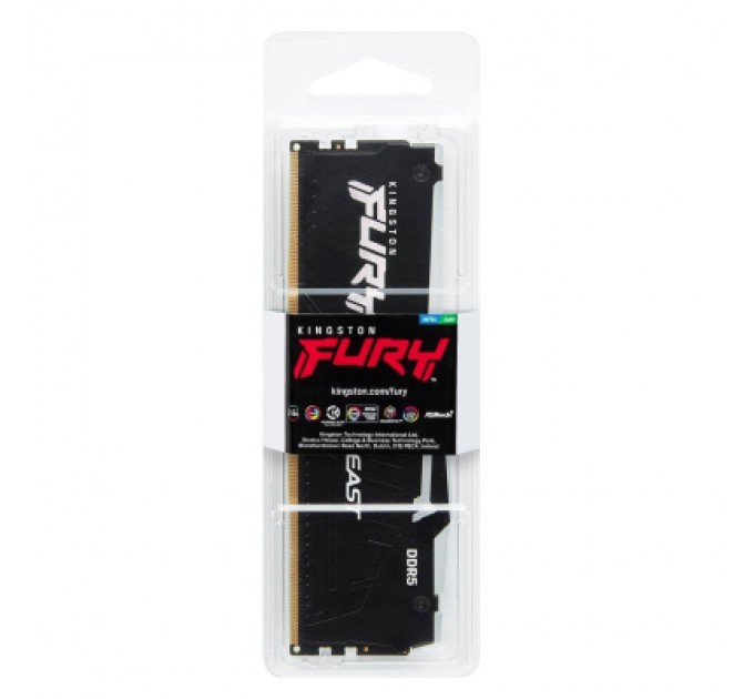 Kingston Fury (ex.HyperX) Модуль пам'яті для комп'ютера DDR5 64GB 5600 MHz Beast RGB EXPO Black Kingston Fury (ex.HyperX) (KF556C36BBEA-64)