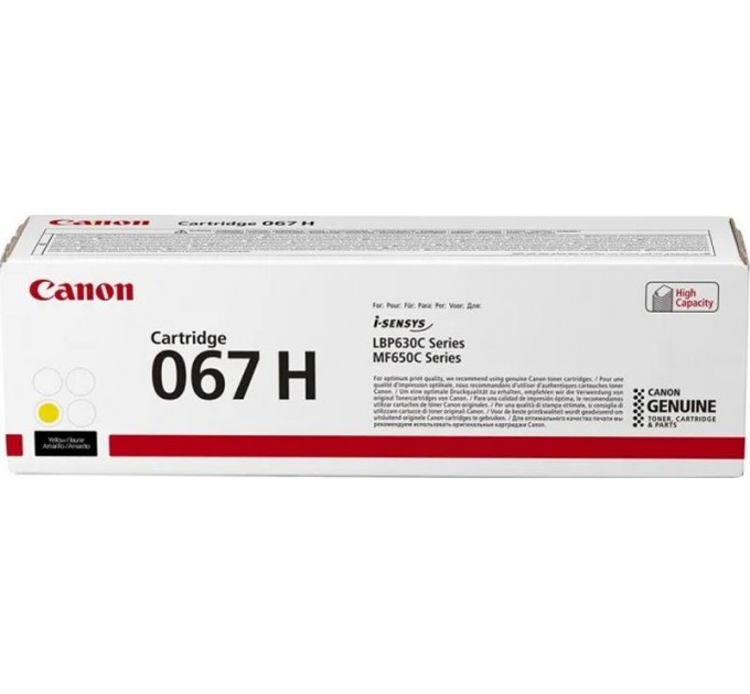 Canon Картридж Canon 067H MF651Cw/MF655Cdw/MF657Cdw/LBP631Cw/LBP633Cdw Yellow (5103C002)