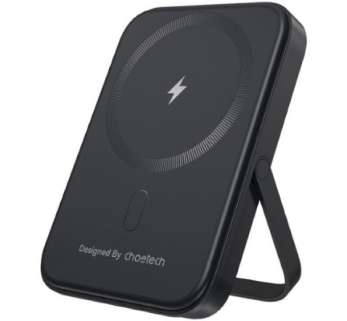 Choetech Батарея універсальна Choetech Magnetic Wireless 5000mAh 20W, PD, Qi-15W, USB-C In/Out, with holder, Black (B742-CCBK)