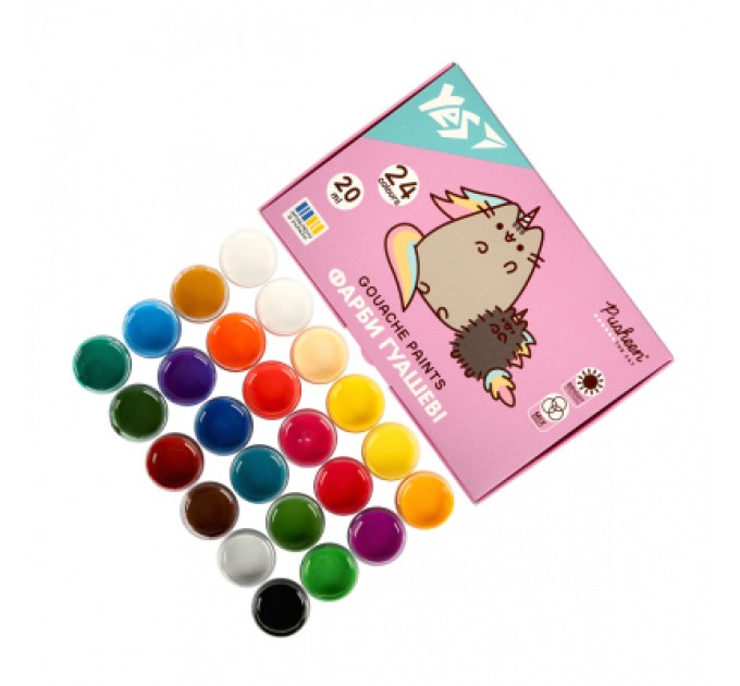 Yes Гуашеві фарби Yes Pusheen 24 кольорів по 20 мл (230404)