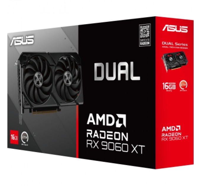 ASUS Відеокарта ASUS Radeon RX 9060 XT 16Gb DUAL OC (DUAL-RX9060XT-16G)