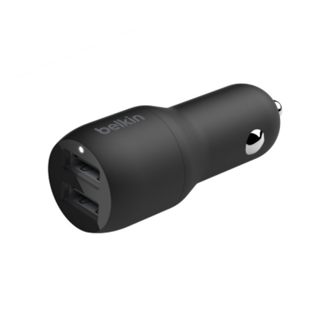 Belkin Зарядний пристрій Belkin Car Charger (24W) Dual USB-A, USB-A - Lightning, 1m, black (CCD001BT1MBK)