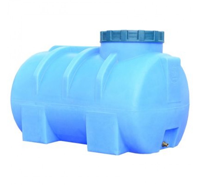 Пласт Бак Ємність для води Пласт Бак горизонтальна харчова 250 л синя (12463)