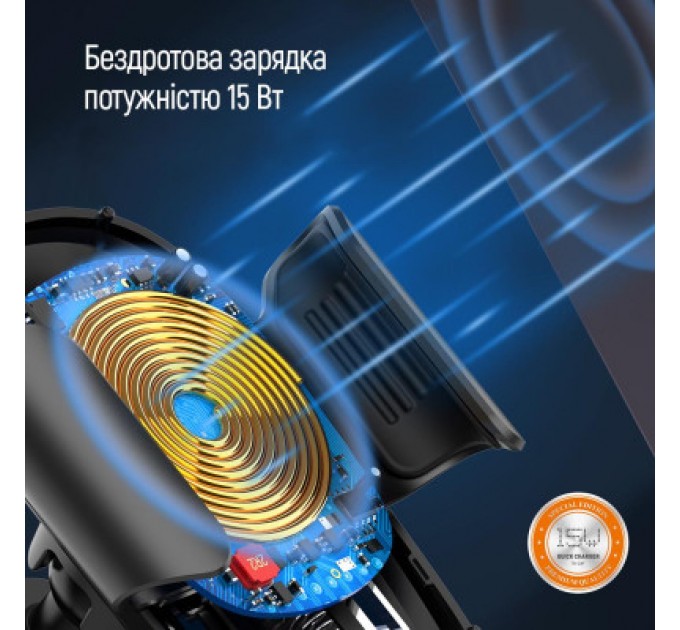 ColorWay Універсальний автотримач ColorWay Dashboard Car Wireless Charger 15W Black (CW-CHAW037Q-BK)