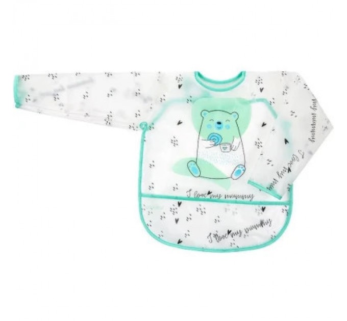 Akuku Нагрудничок Akuku з рукавами, Тедді (A0518)