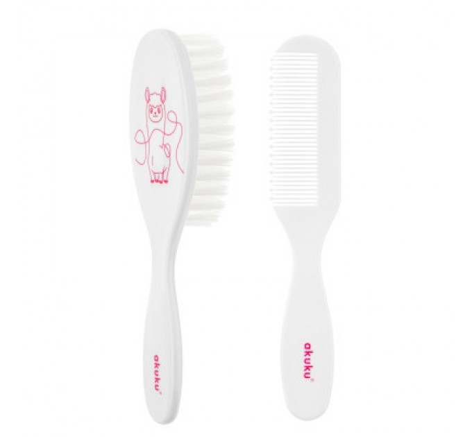 Akuku Набір для догляду за дитиною Akuku щітка з гребінцем Лама (A0083)
