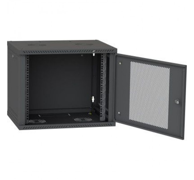 Ipcom Шафа настінна Ipcom 9U, 600*450, перфорація, RAL9005 (СН-9U-060х045-ДП-9005)