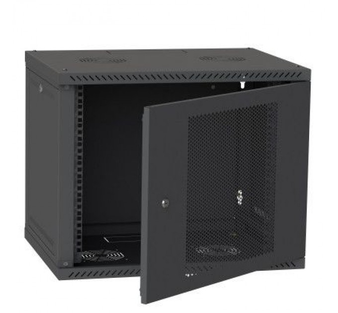 Ipcom Шафа настінна Ipcom 9U, 600*450, перфорація, RAL9005 (СН-9U-060х045-ДП-9005)