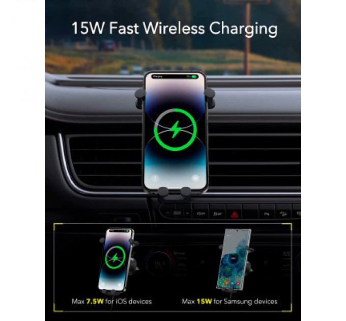 Baseus Універсальний автотримач Baseus Wireless Charge Pro 15W (SUWX030001)