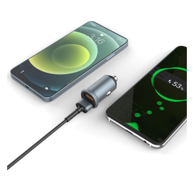 ColorWay Зарядний пристрій ColorWay 2USB Quick Charge 3.0 (36W) Gray (CW-CHA036Q-GR)