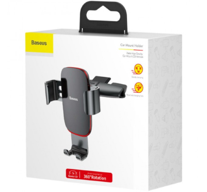 Baseus Універсальний автотримач Baseus Metal Age Gravity Car Mount (CD Version) Black (SUYL-J01)