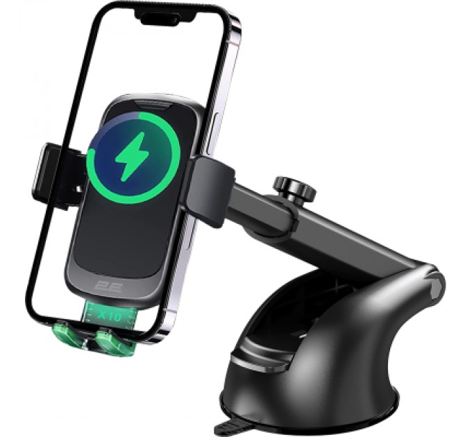 2E Універсальний автотримач 2E 4.7-7", Wireless Qi 15W, USB-A/QC/3.0/30W, USB-С/PD/30W (2E-WCQ01-10)