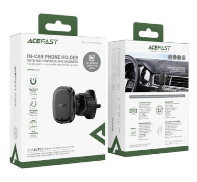 Acefast Універсальний автотримач Acefast D34 air outlet magnetic (6974316282310)