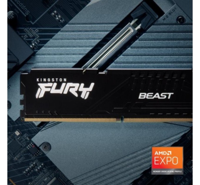 Kingston Fury (ex.HyperX) Модуль пам'яті для комп'ютера DDR5 64GB (2x32GB) 5600 MHz Fury Beast Black Kingston Fury (ex.HyperX) (KF556C36BBE2K2-64)