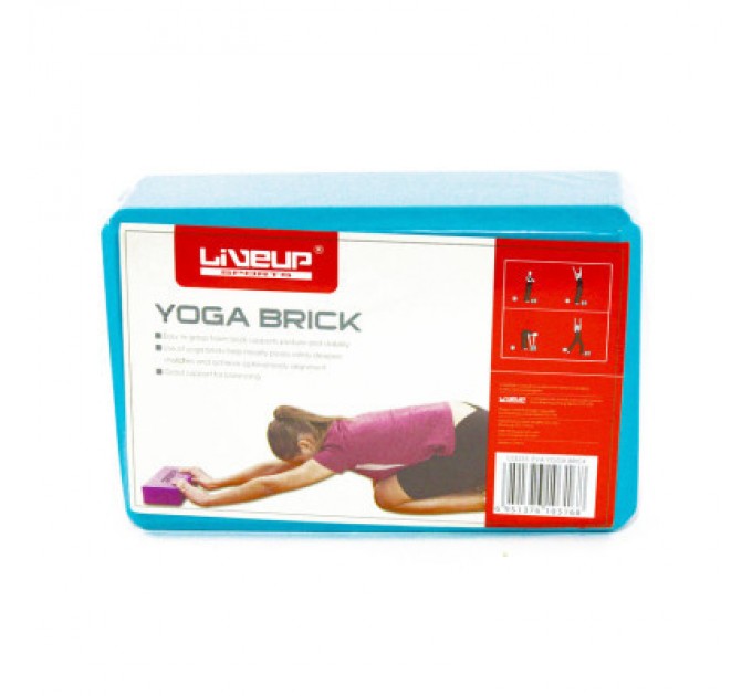 LiveUp Блок для йоги LiveUp EVA Brick Уні 22,9 x 15,2 x 7,6см Синій (LS3233A-b)