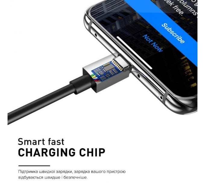 Luxe Cube Кабель Luxe Cube USB Type-C - USB Type-C (M/M), 3 А, 1 м, чорний (8886668686112)