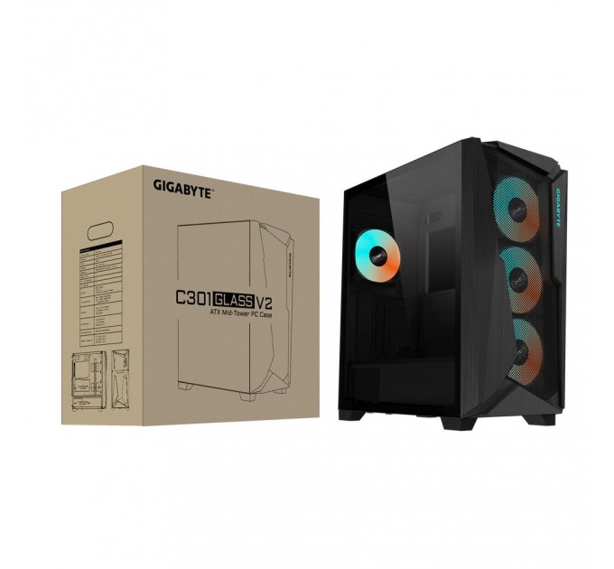 GIGABYTE Корпус ATX W/O PSU C301G V2 BLACK GIGABYTE